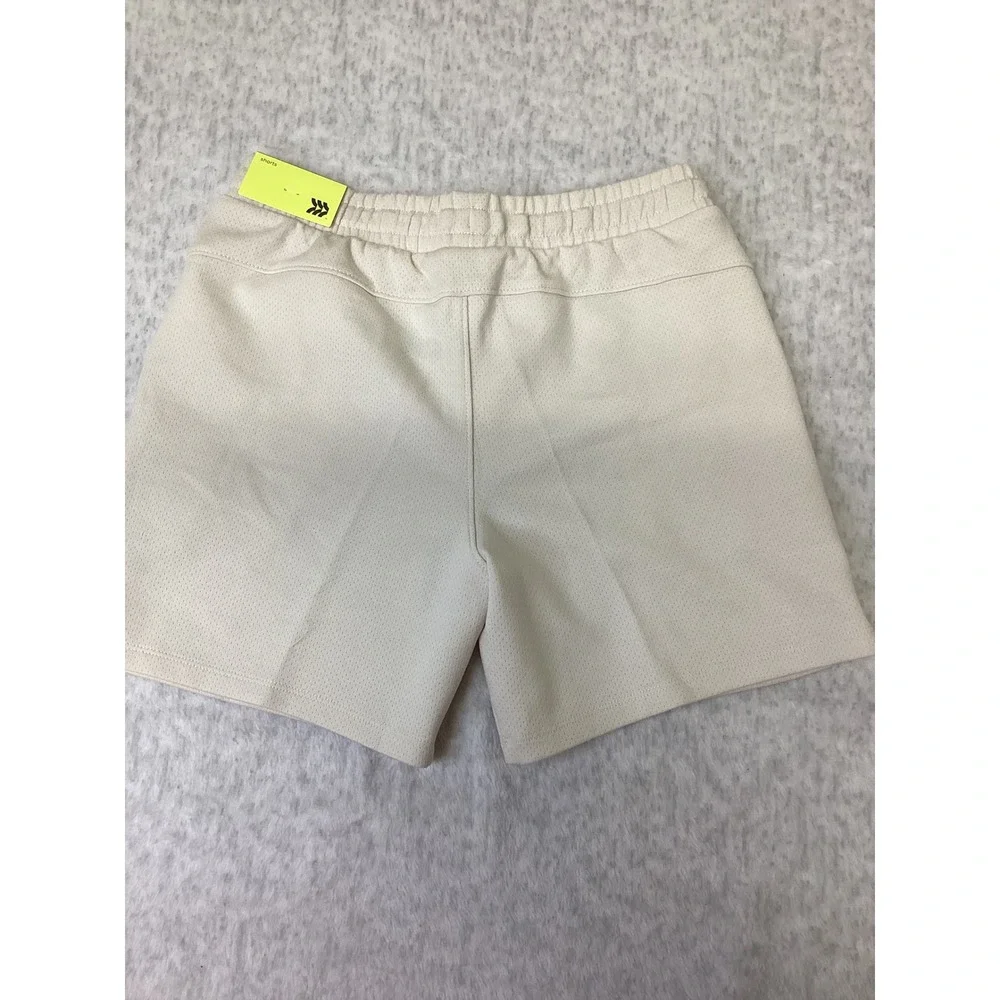 All in Motion Boys Mesh Athletic Shorts Cream‎ Beige Size L 10/12 NWT